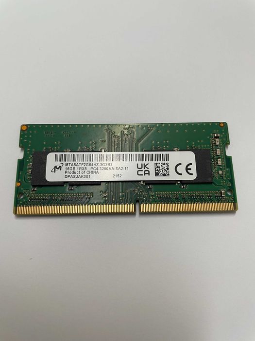 Memorie laptop Sodimm DDR4 Micron 16 gb / 3200, MTA8ATF2G64HZ-3G2B2