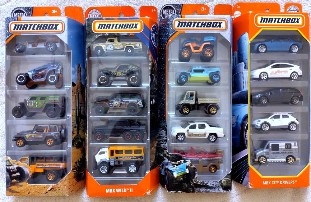 Matchbox 5 pack метални колички от 2016, 2017, 2020 и 2023 г.