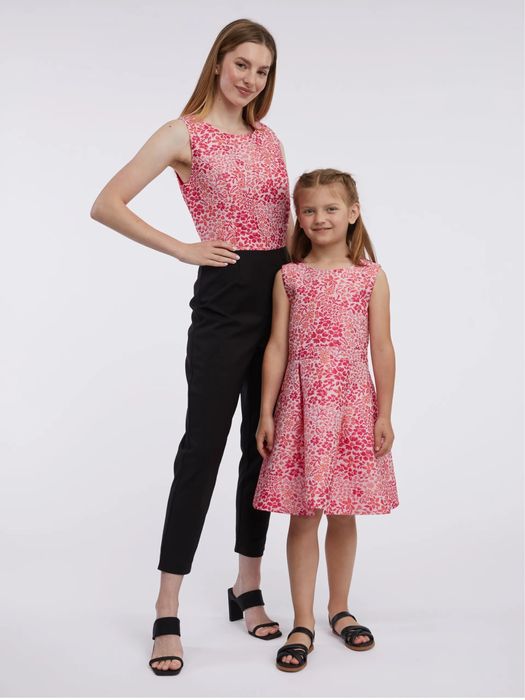 Розово-Черен Дамски Гащеризон на Цветя ORSAY