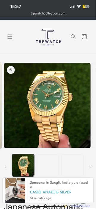Rolex Day Date Gold Green Dial 40mm Japanese Automatic Mens Watch