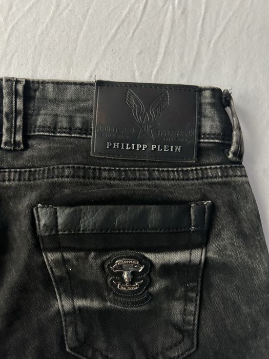 Philipp Plein дънки W28 – дизайнерски модел, ципове, кожа, топ състояние