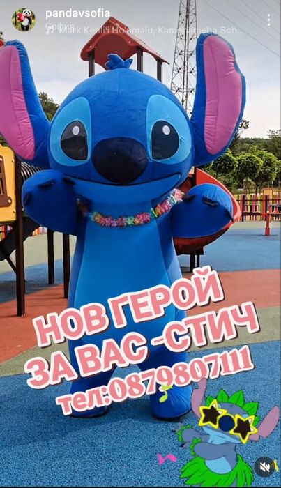 Изненада Забавна панда/мечка/стич/заек/ за всякакви поводи+Водещ