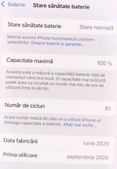 (AG 35) Telefon iPhone 16 128Gb b.34360 - 3000Lei Garantie 2ani!