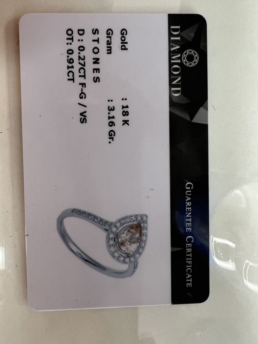 Inel de logodna aur alb 18K cu diamant si certificat de autenticitate!