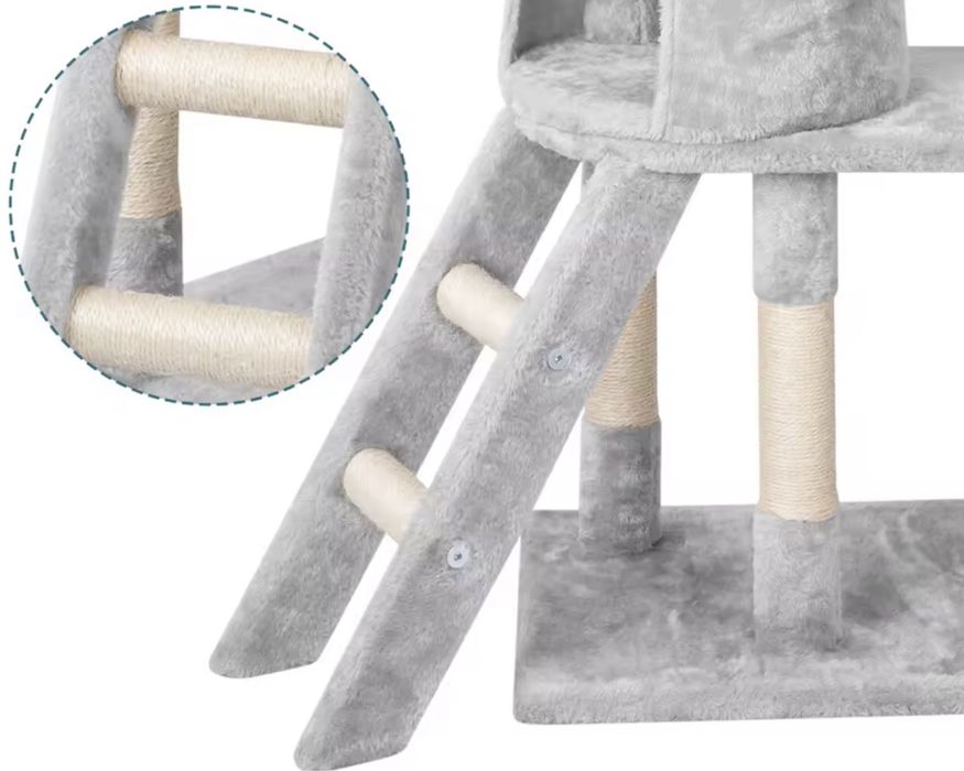 Котешка Катерушка Кула Къща Дърво за Игра 143 см