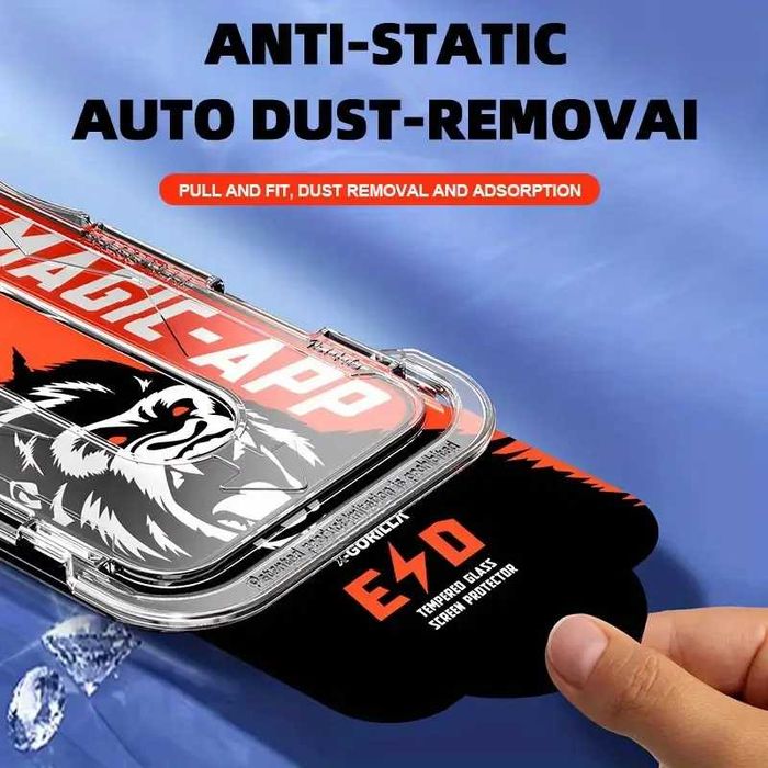 Gorilla glass протектор с лесно поставяне за iPhone 13/14/15/16/17