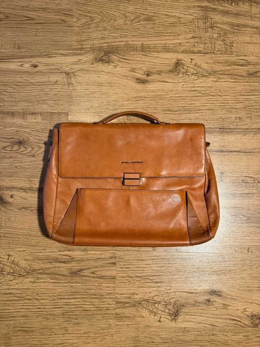 Piquadro Servietă de Piele / Laptop 15 inch / Business / Cognac