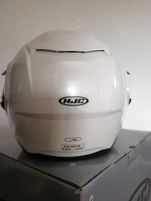 Casca HJC I100 Solid pearl white flip-back