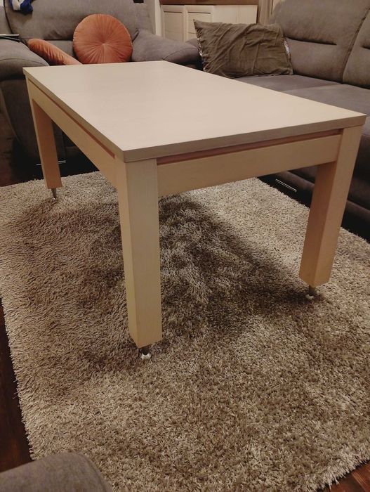 Разтегателна холна маса - дърво, масив, цвят бреза