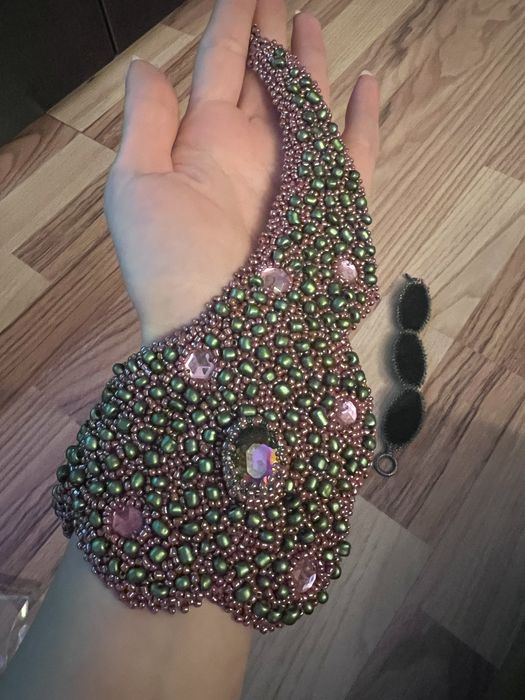 Set bijuterii handmade din margele si pietre semi pretioase