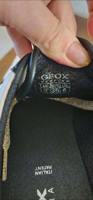 Geox respira 36 alb/negru/auriu