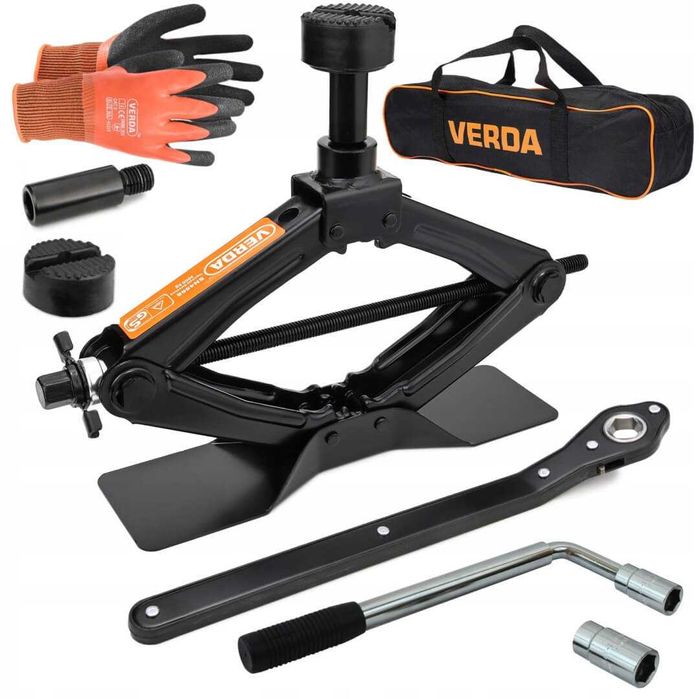 Cric trapezoidal 2t pentru ridicarea masinii cheie roti husa manusi