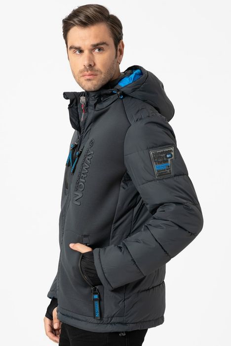 Geographical Norway Зимно яке Beachwood с качулка, Сив/Син
