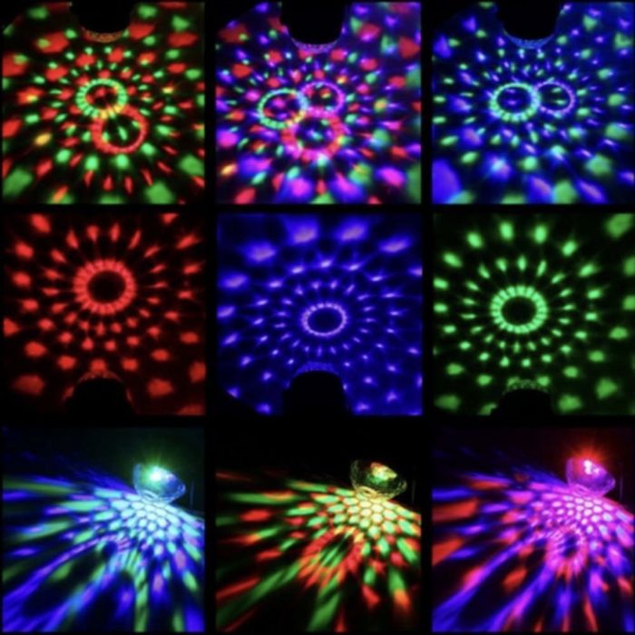 Lampă disco RGB LED – joc de lumini, telecomandă, mod muzică