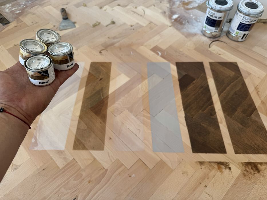 Безпрашно циклене на паркет, фугиране, омасляване или лакиране.