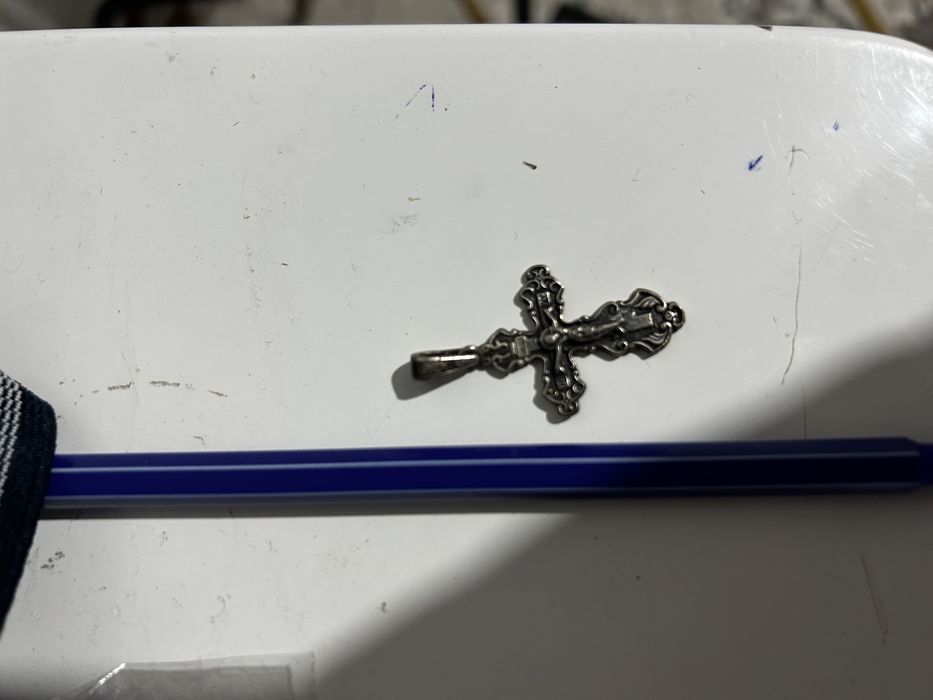 Серебреный крестик подвеска