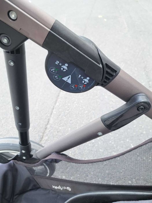 Cybex Бебешка количка Gazelle S Stone Grey близнаци + 2бр летни коша