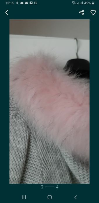 Cardigan lung Fobya ,alpaca, lana si guler de vulpe polara,superb