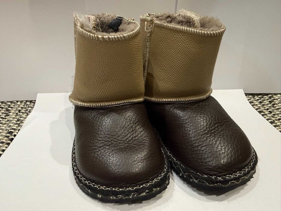 Cizme de copii Macco din piele naturală, căptușite cu lână, cu talpă flexibilă de tip barefoot