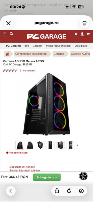 Carcasa AQIRYS Meissa ARGB ,sursa 650w+1080 TI
