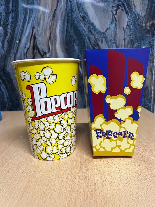 Стаканы для попкорна квадратные с логотипом