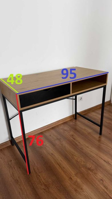 Vand birou cu sertar culoare stejar 48 x 95 x 76