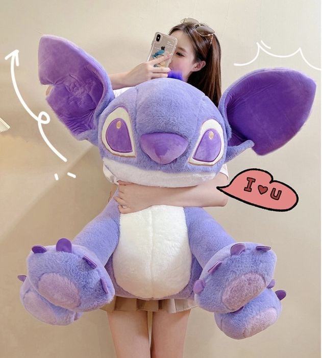С ПОДАРЪК! Голям Плюшен лилав Стич 100см, плюшена играчка Стич, Stitch
