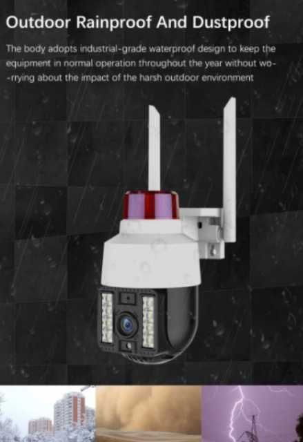 360° AutoTracking Камера WiFi Видеонаблюдение PIR Сензор Движение Водонепромокаема ULTRA FHD 8MP H.265X PTZ 5хZoom Следяща Камера PIR Цветна Нощем