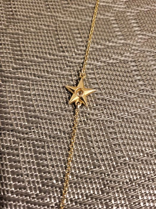 Bratara argint cu aur 18 k cu steluta si piatra