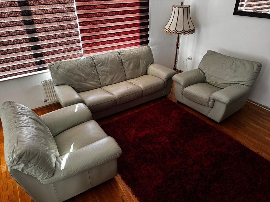 Set Canapea si fotolii piele naturala