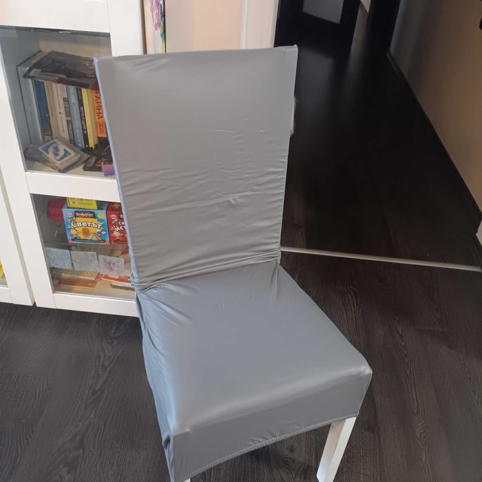 НОВИ! Комплект от 6 бр. XL калъфи за столове от PU кожа, водоустойчиви