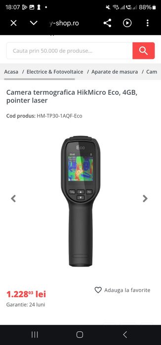 Camera termografica HikMicro Eco 4GB pointer laser