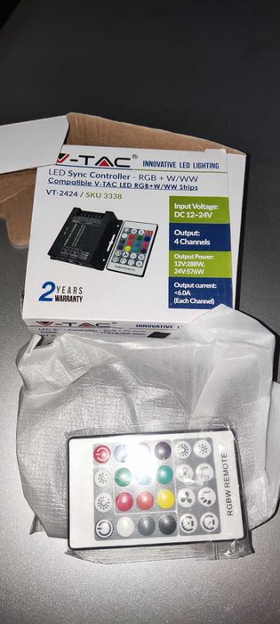 LED RGBW Sync Контролер VT-2424 с 24B BF Димер 3338