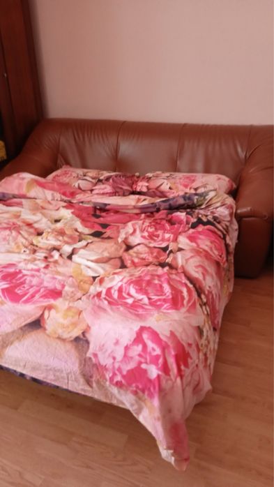 Холова гарнитура диван+фотьоли естествена кожа!