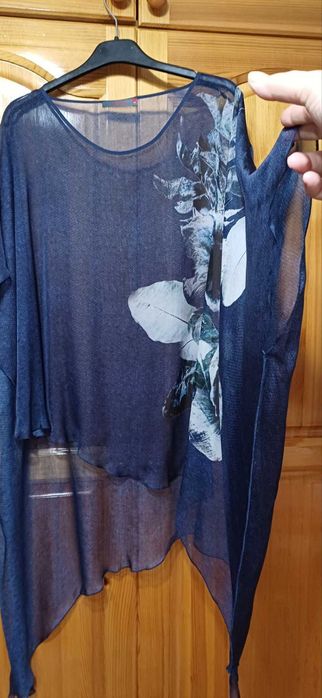 Прекрасна Рокля с Фиерична ТУНИКА Коприна + Колие!НОВА!