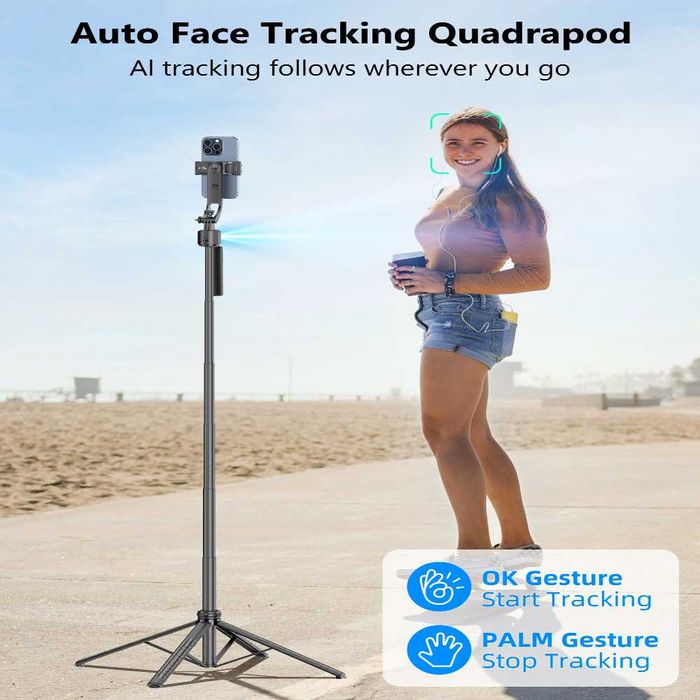 Селфи стик – Quadrapod HSU C17 с AI проследяване | 1.6 m