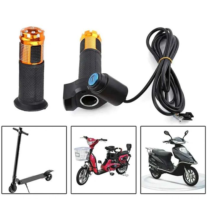 Maneta Acceleratie cu Contact si Cheie 12V-72V – Voltmetru Baterie Bicicleta Scuter Electric ATV
