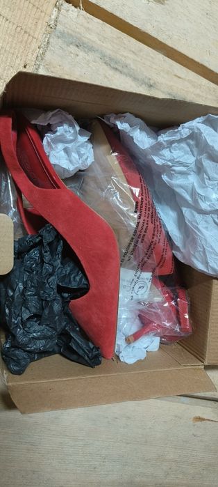 Pantofi p intoarsa MANGO cu bareta si toc 37