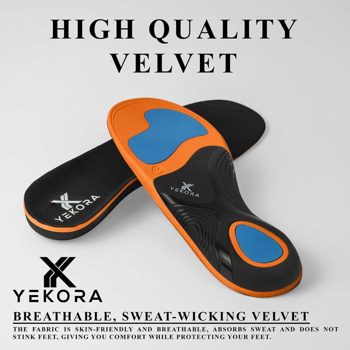 Ортопедични стелки YEKORA Ortho Plus плоскостъпие дюстабан паднал свод