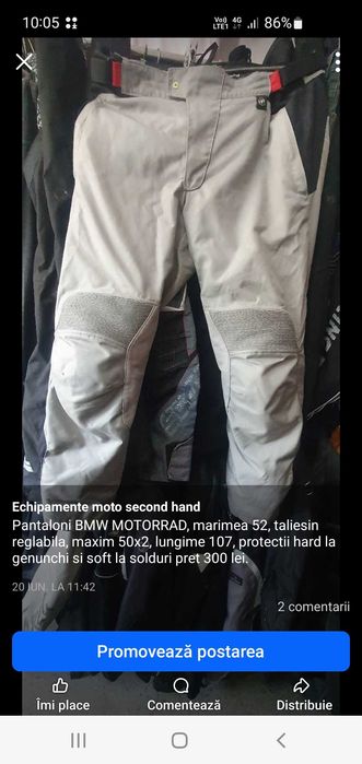 Pantaloni moto second hand