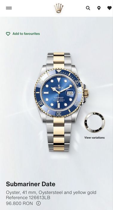 Rolex Submariner Two Tones Gold 18k Bluesy