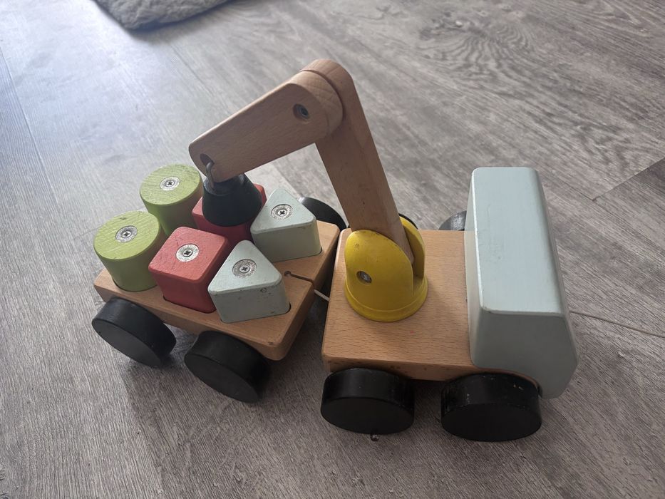 Macara cu blocuri de constructie IKEA UPPSTA, multicolor, 29x15x12cm