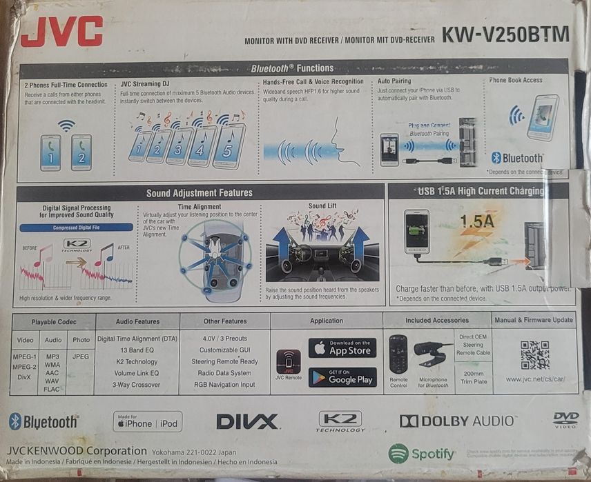 Автомагнитола JVC KW-V250BTM