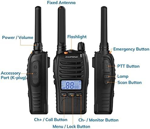 BAOFENG BF-88ST Pro PMR446 pachet 4 statii walkie talkie raza 3 km