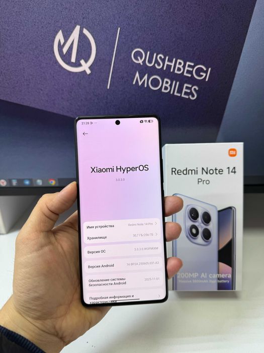 Aybi yuq! Note 14 Pro 256GB Black Karobka bor