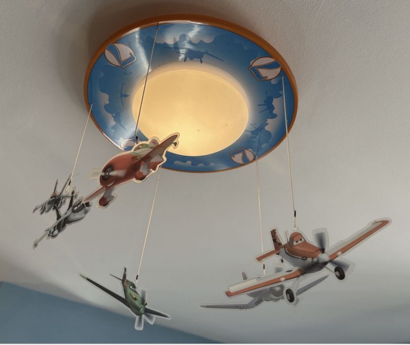 Осветление (таван,стена,прожектор) детска стая Диски Самолети Planes