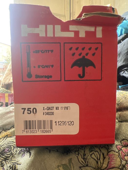 Патрони та цвяхи hilti до монтажного пістолета