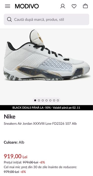 Sneakers Air Jordan XXXVIII Low FD2326 107 Alb - 40,5