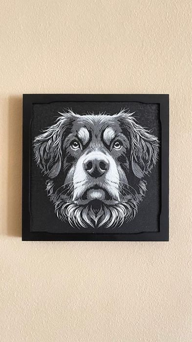 Релефна картина портрет на куче