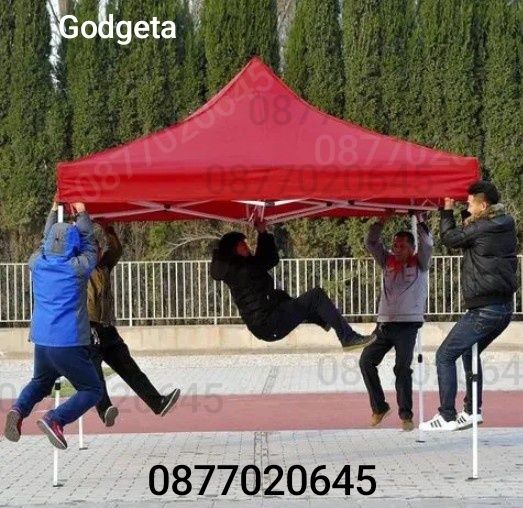 Шатри 3×3 3×4,5 3×6. Подсилена с непромокаемо покривало и страници.